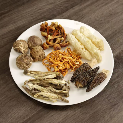 Premium Six Treasures Mushroom Soup Mix 100g Wild Bamboo Fungus Extra Large Morels
