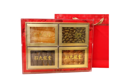 Caja de regalo de 4 variedades de Dendrobium, buche de pescado, pepino de mar y vieira, para regalar en Año Nuevo y fiestas, mariscos y productos del mar 1 caja