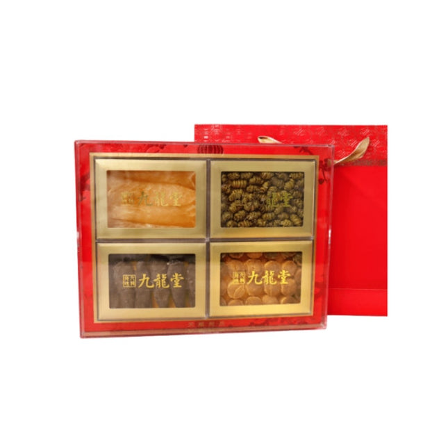[ Gift Box] Dendrobium Flower, Fish Maw, Sea Cucumber, Scallop Four-Delicacy Gift Box
