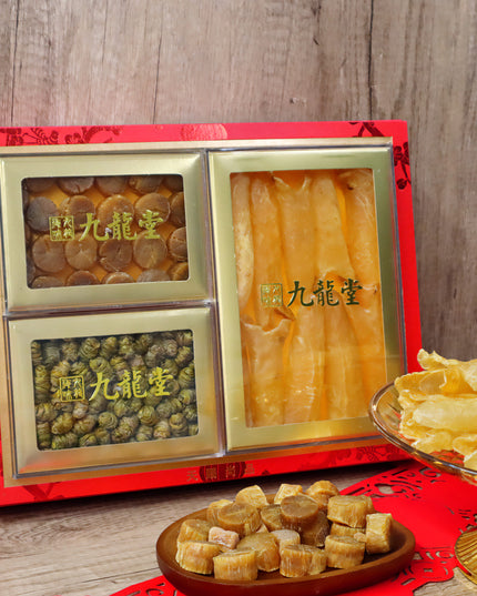 [Limited Edition Gift Box] Fish Maw, Dendrobium, and Scallop Trio Gift Box - Ginseng and Seafood - 1 Box
