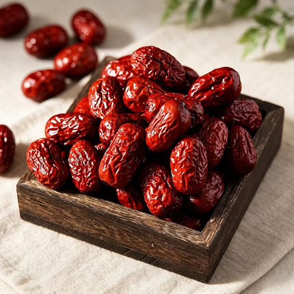 Dátiles rojos grandes Ruowu de Xinjiang, de piel fina, pulpa gruesa y hueso pequeño