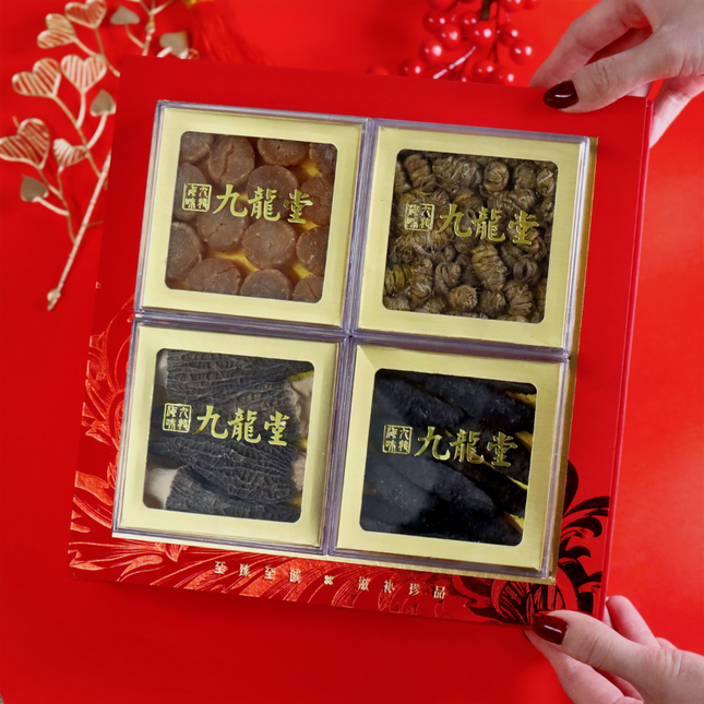 [Limited Edition Gift Box] Classic Scallop, Dendrobium, Sea Cucumber, and Morel Mushroom Medley Gift Box - A Perfect Gift