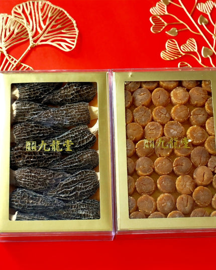 [Gift Box] Morel and Hokkaido Scallop Duo Gift Box - Ginseng, Deer Antler, Seafood 