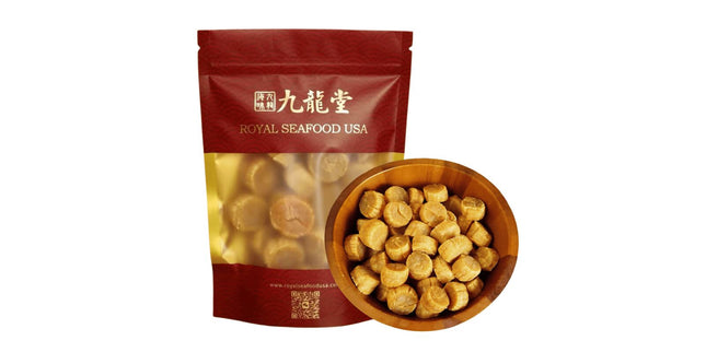 Premium Sweet Hokkaido Dried Scallops, 1 lb, for soup, congee, and XO sauce