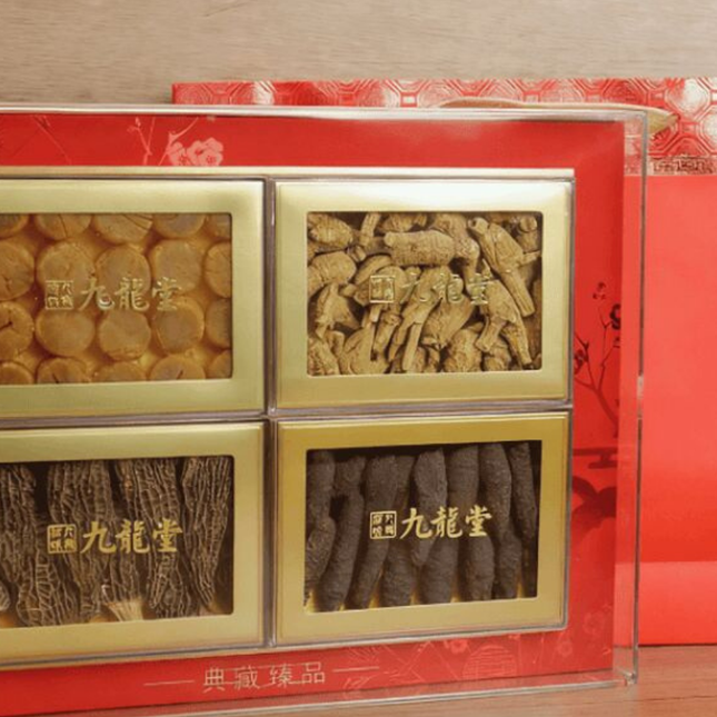 花旗参干贝羊肚菌岩刺参四拼礼盒送礼参茸海味