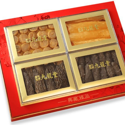 Morel Mushroom, Fish Maw, Sea Cucumber, and Scallop Four-Delicacy Gift Box