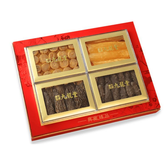 Morel Mushroom, Fish Maw, Sea Cucumber, and Scallop Four-Delicacy Gift Box