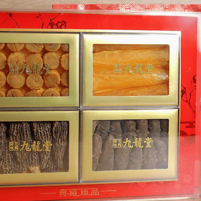 Morel Mushroom, Fish Maw, Sea Cucumber, and Scallop Four-Delicacy Gift Box