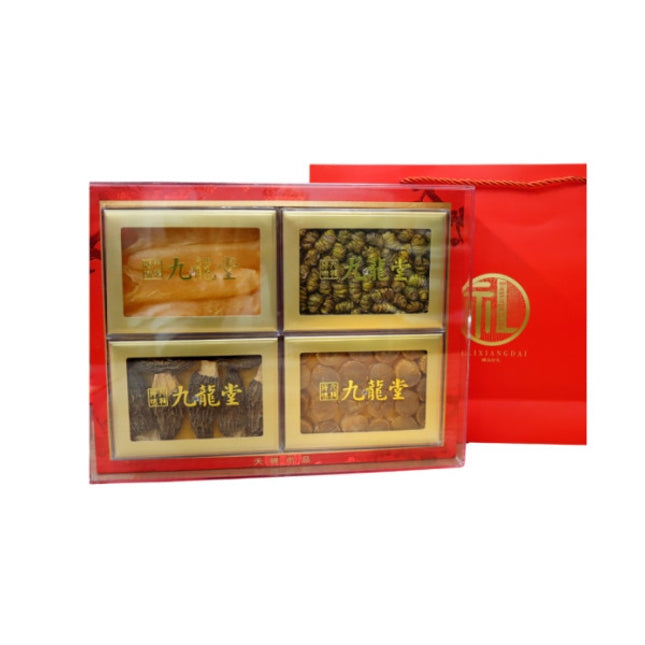 石斛花胶干贝羊肚菌四拼礼盒 新年送礼参茸海味 1 盒