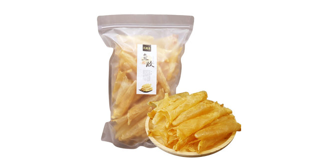 100% Natural AAA Grade Wild Yellow Flower Tube Fish Maw, Medium Size - Beauty and Anti-aging