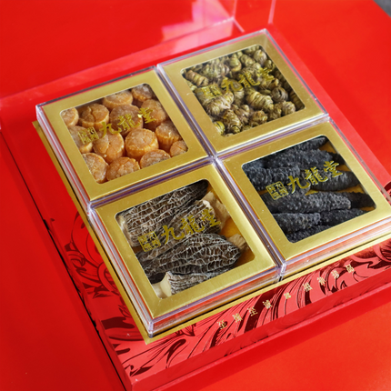 经典干贝石斛海参羊肚菌四拼礼盒 送礼佳品