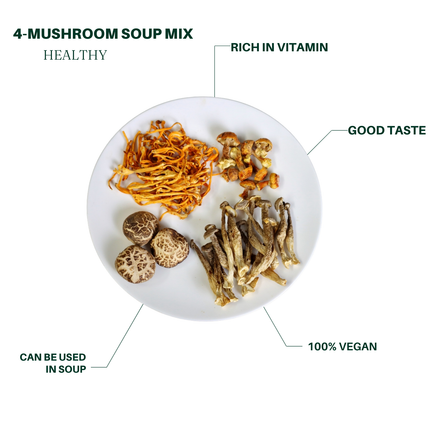 Sopa de setas variadas premium 70g Cordyceps, seta melena de león, hongo de sol, shiitake