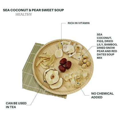 Bolsa de sopa de nuez de coco de mar y pera de nieve para refrescar y humedecer los pulmones, sopa nutritiva para 2-4 personas