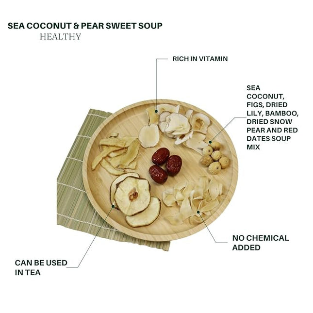 Sea Coconut Pear Herbal Soup Pack (Clearing Heat & Moistening Lungs) - Wellness Soup for 2-4 servings
