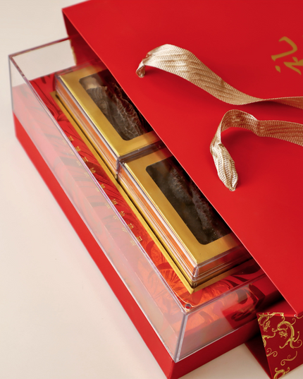 Caja de regalo cuádruple de vieiras clásicas, dendrobium, pepino de mar y hongo morchella, el regalo perfecto