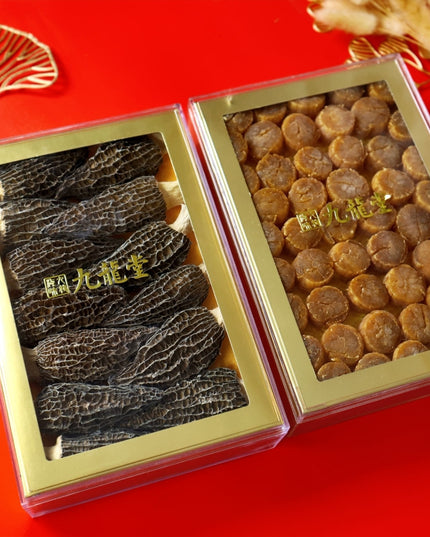 [Gift Box] Morel and Hokkaido Scallop Duo Gift Box - Ginseng, Deer Antler, Seafood 