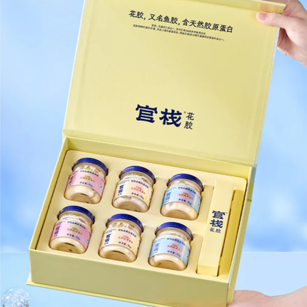 官栈即食金蝶花胶礼盒｜0添加糖 3口味6瓶装