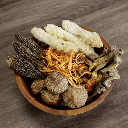Premium Six Treasures Mushroom Soup Mix 100g Wild Bamboo Fungus Extra Large Morels