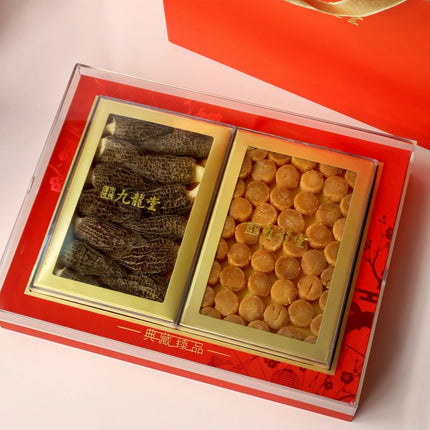 Caja de regalo de morillas y vieiras gigantes de Hokkaido, un surtido de mariscos y setas para regalar en Año Nuevo Chino, 1 caja