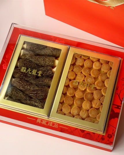 [Gift Box] Morel and Hokkaido Scallop Duo Gift Box - Ginseng, Deer Antler, Seafood 