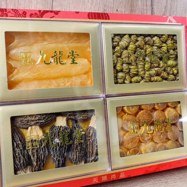 石斛花胶干贝羊肚菌四拼礼盒 新年送礼参茸海味 1 盒