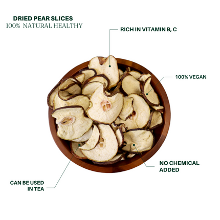 Rodajas de pera deshidratada de grado superior, aromáticas, puras, naturales, sin azufre, para eliminar el calor, desintoxicar, nutrir el yin y humedecer los pulmones.