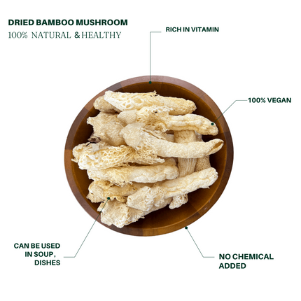 Wild Guizhou Bamboo Fungus 4oz, all-natural hotpot ingredient