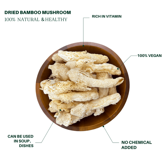 Wild Guizhou Bamboo Fungus 4oz, all-natural hotpot ingredient