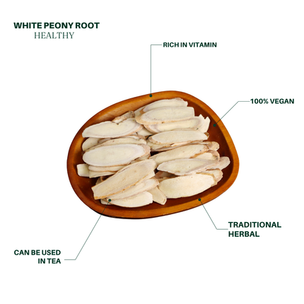 White Peony Root Slices 8oz - Nourishes Blood and Regulates Menstruation