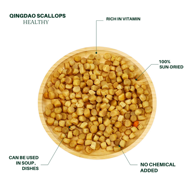 Premium Dalian dried scallops, rich and fragrant, delicious in soups