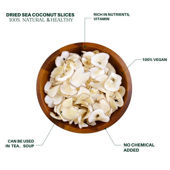 Original Color Sea Coconut, Sulfur-Free, Nourishes Yin, Moistens Lungs, Relieves Cough