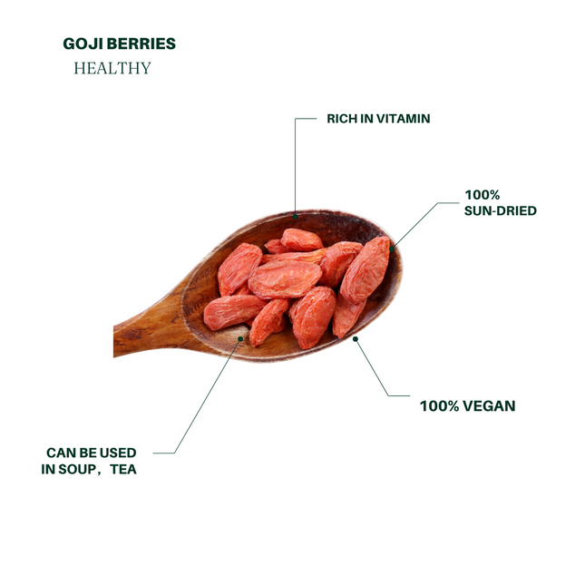 Premium Ningxia Goji Berries (King Grade) - Healthy Nourishment, Blood and Qi Tonifying - Perfect for Tea and Soups