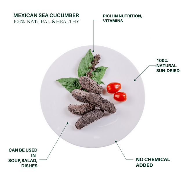 Natural Dried Mexican Wild Caught Sea Cucumber Small size