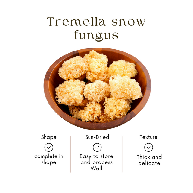 Wild Small Bloom Zhangzhou Snow Fungus, Sulfur-Free, Pure Natural Snow Fungus 4oz