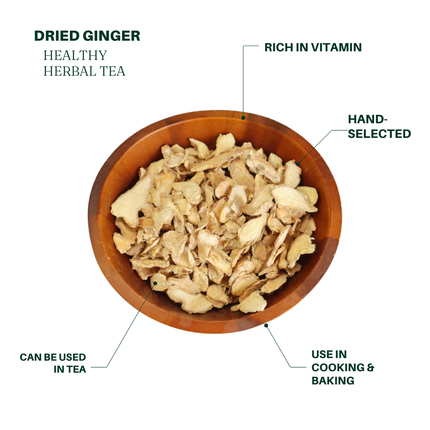 Dried Ginger Slices, Dried Ginger Tea, 8oz