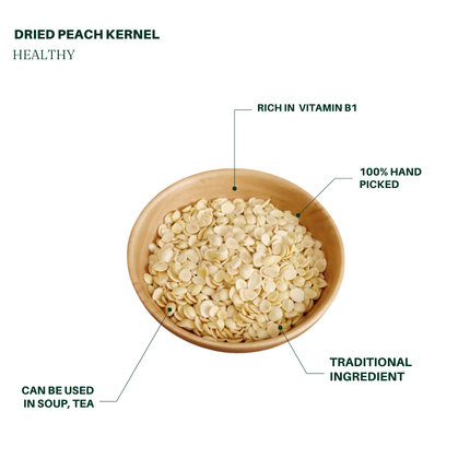 Peeled Peach Kernels (Prunus persica) - Food and Medicine Homology Wellness Dried Product - 8 oz