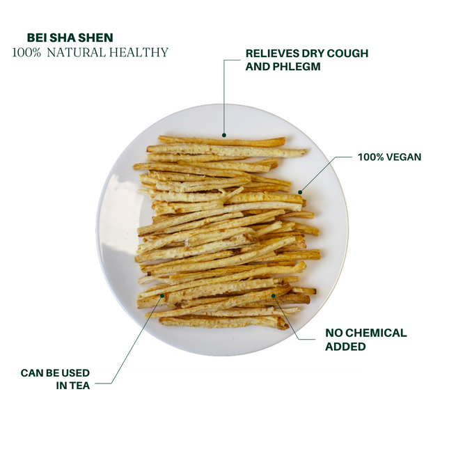 Premium Bei Sha Shen Coastal Glehnia Root 225g, Chinese herb, Herbal tea 